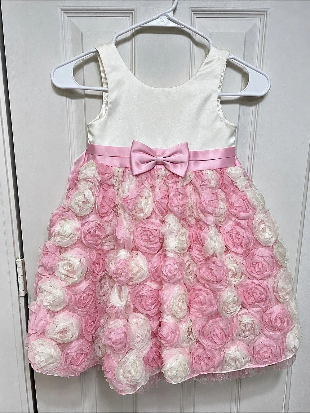 Pink & White Floral Tulle Party Dress Like New